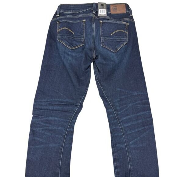 NWT G-STAR RAW Arc 3D Mid Waist Skinny Jeans Sz 24 Dark Aged Blue - Picture 11 of 12